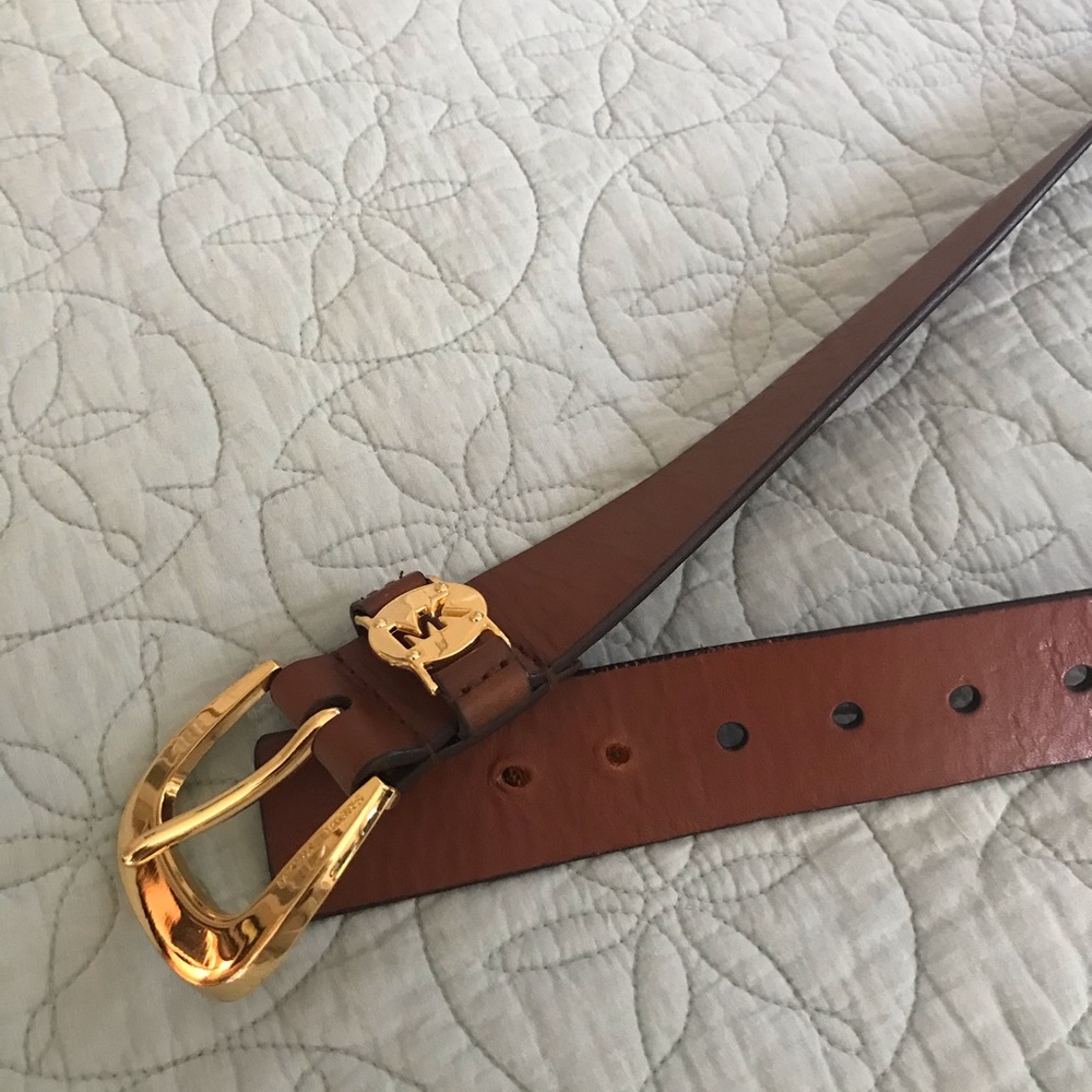 Michael Kors brown leather belt